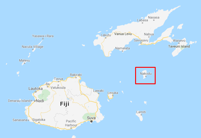 map of fiji with Koro in center