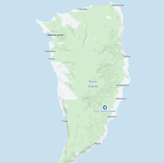 Map of Koro Island Fiji